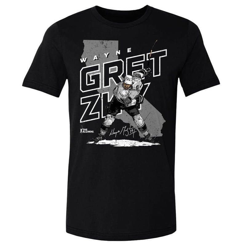 Wayne Gretzky Los Angeles Kings 500 Level NHL Map T-Shirt – Black