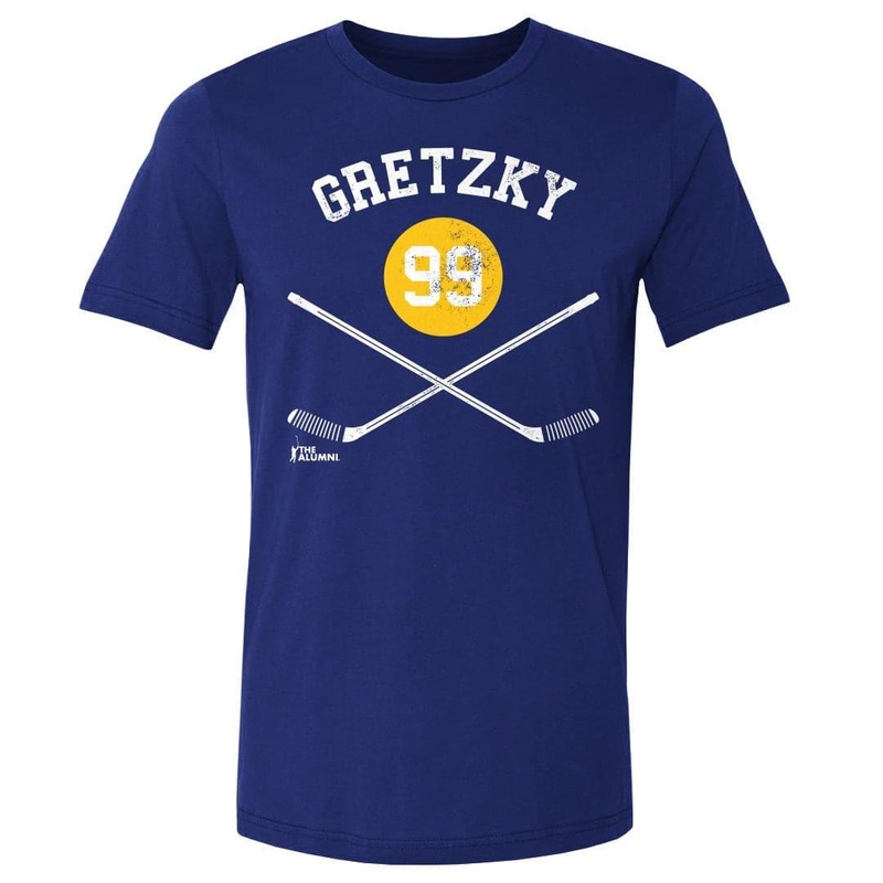 Wayne Gretzky St. Louis Blues 500 Level NHL Sticks T-Shirt – Blue