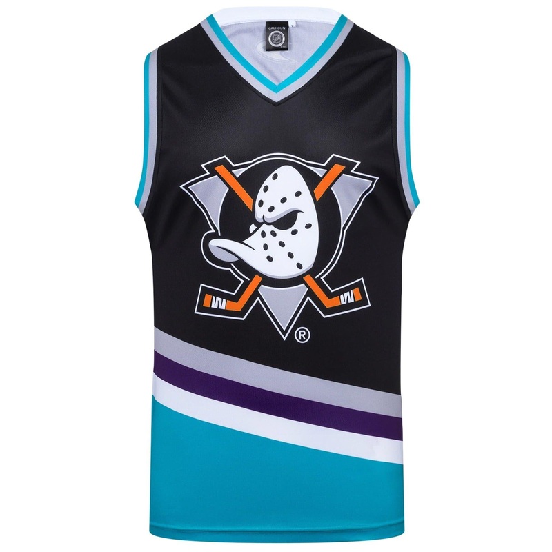 Anaheim Mighty Ducks Bench Clearers NHL Retro Alt Jersey Tank – Black