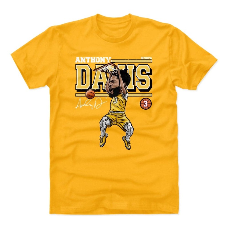 Anthony Davis Los Angeles Lakers 500 Level NBA Cartoon T-Shirt – Yellow