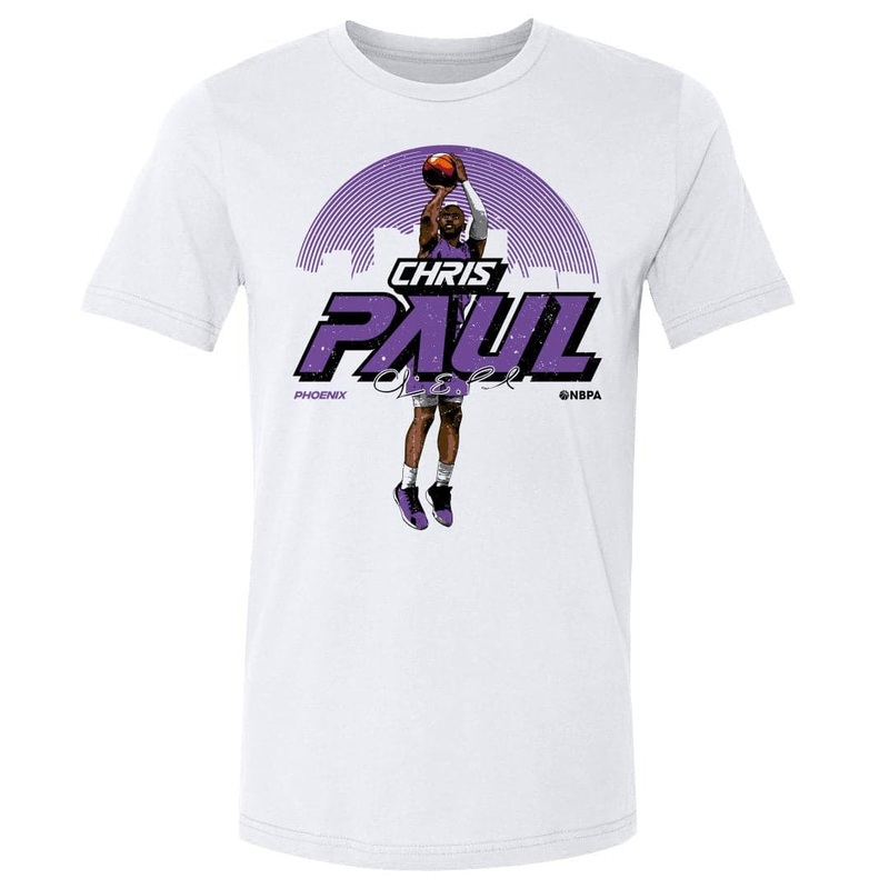 Chris Paul Phoenix Suns 500 Level NBA Skyline T-Shirt – White
