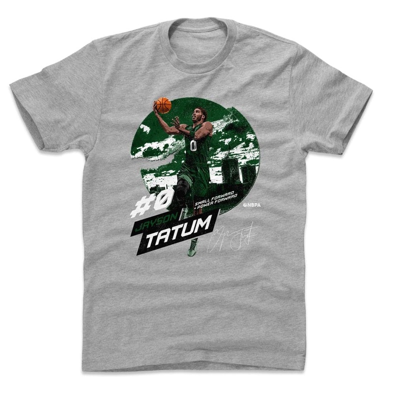 Jayson Tatum Boston Celtics 500 Level NBA City Emblem T-Shirt – Grey Marle