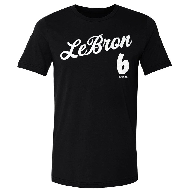 LeBron James Los Angeles Lakers 500 Level NBA Script T-Shirt – Black