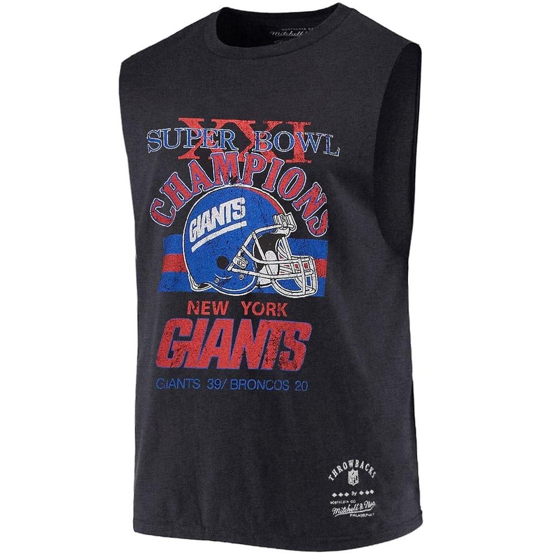 New York Giants Mitchell & Ness NFL XXI Champs Vintage T-Shirt – Faded Black