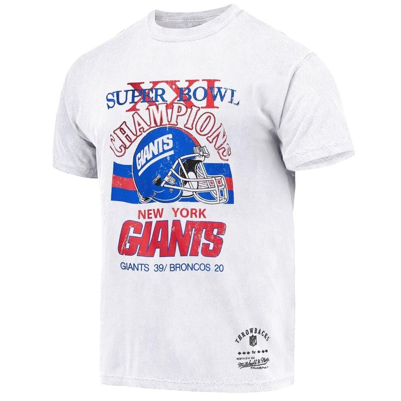 New York Giants Mitchell & Ness NFL XXI Champs Vintage T-Shirt – Vintage White