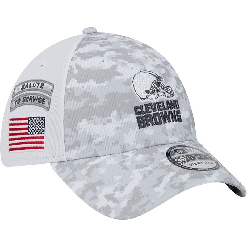 NFL Cleveland Browns New Era 2024 Salute to Service 39THIRTY Flex Fit Hat – White