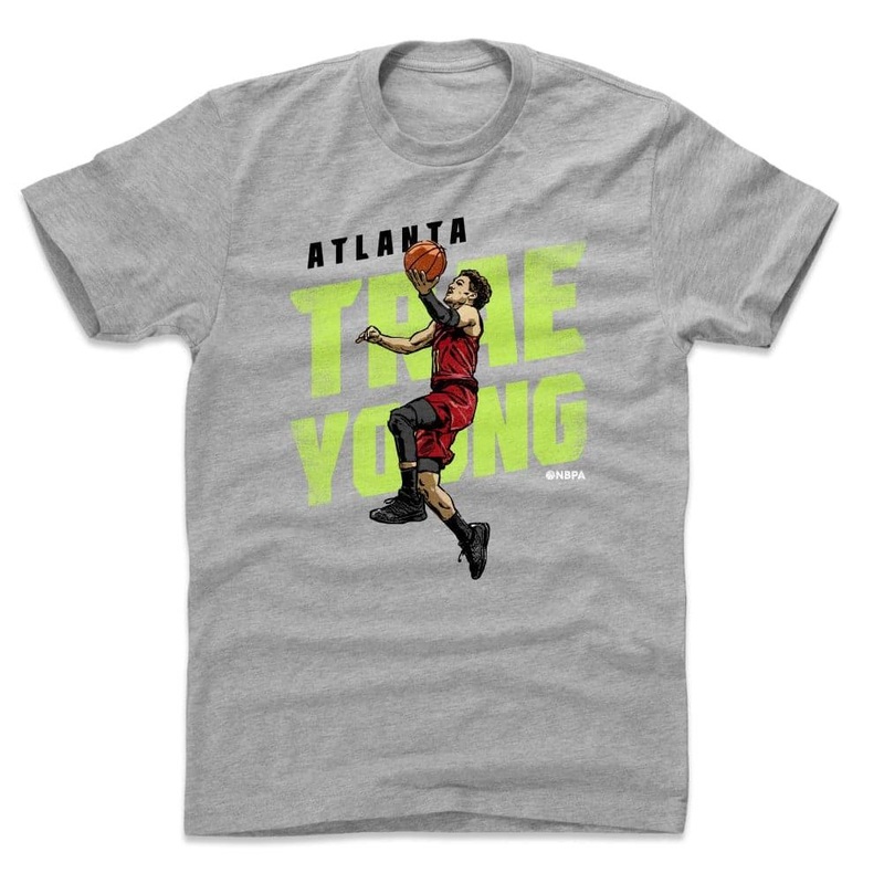 Trae Young Atlanta Hawks 500 Level NBA Lay Up T-Shirt – Grey Marle