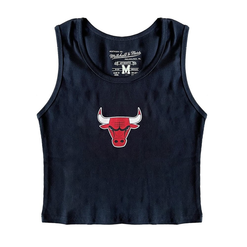 Womens Chicago Bulls Mitchell & Ness NBA Classic Rib Vest – Black