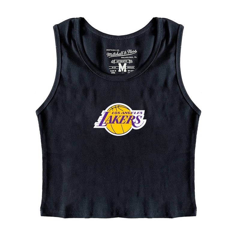 Womens Los Angeles Lakers Mitchell & Ness NBA Classic Rib Vest – Black