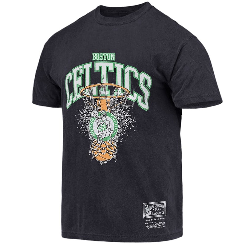 Boston Celtics Mitchell & Ness NBA Arch Shatter Vintage T-Shirt – Faded Black