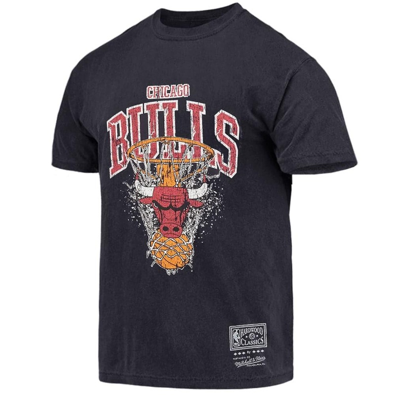Chicago Bulls Mitchell & Ness NBA Arch Shatter Vintage T-Shirt – Faded Black