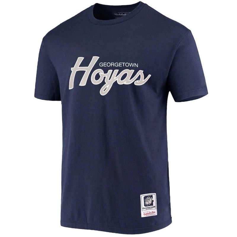 Georgetown Hoyas Mitchell & Ness NCAA The Answer Script T-Shirt – Navy
