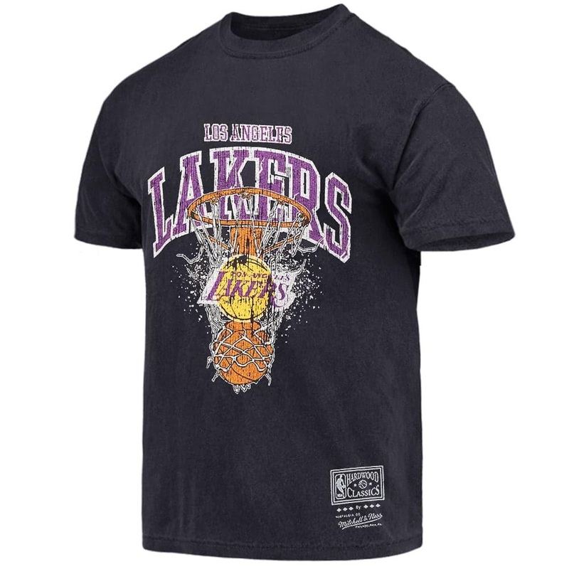 Los Angeles Lakers Mitchell & Ness NBA Arch Shatter Vintage T-Shirt – Faded Black
