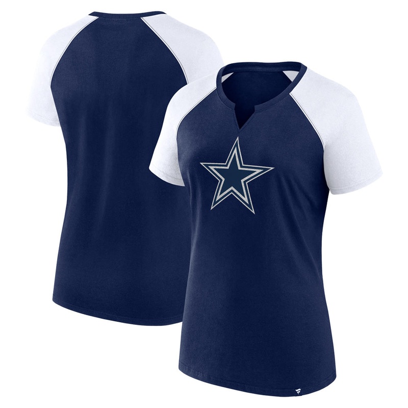 NFL Dallas Cowboys Women’s Fanatics Glitter Primary Raglan T-Shirt – Navy
