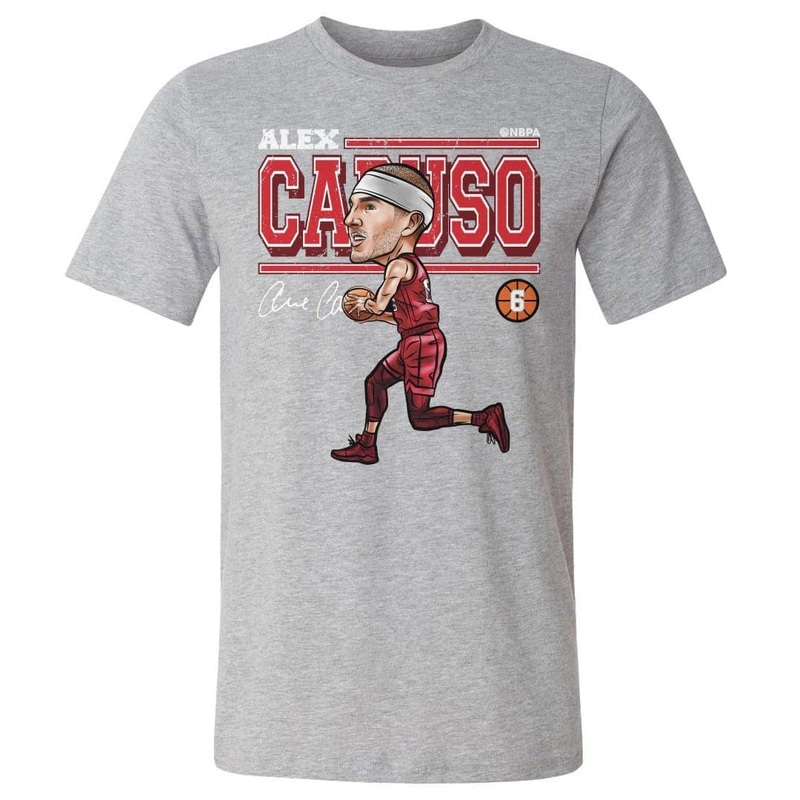 Alex Caruso Chicago Bulls 500 Level NBA Cartoon T-Shirt – Grey