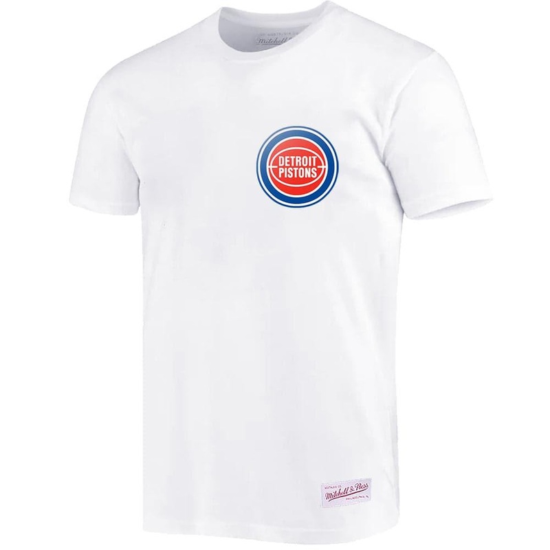 Detroit Pistons Mitchell & Ness NBA WHC Retro Repeat T-Shirt – White
