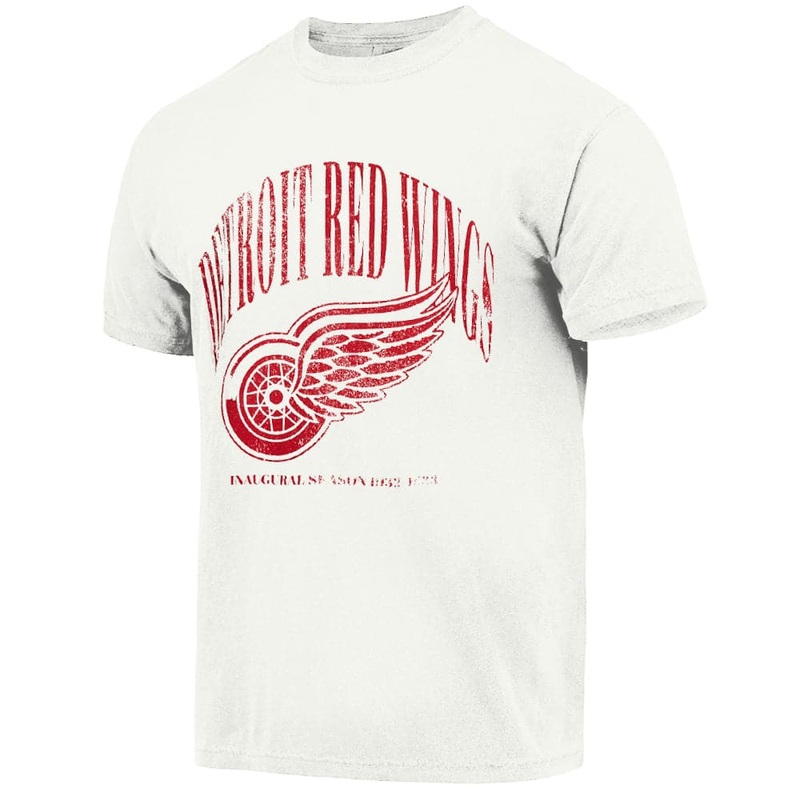 Detroit Red Wings Majestic NHL Crest Arch Vintage T-Shirt – Vintage White