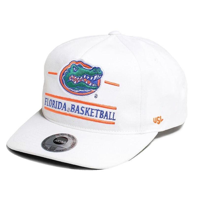 Florida Gators USL NCAA Stacked Pro Golfer Snapback Hat – White