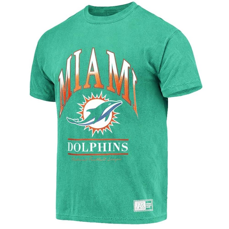 Miami Dolphins Majestic NFL Gradient Arch Vintage T-Shirt – Faded Teal