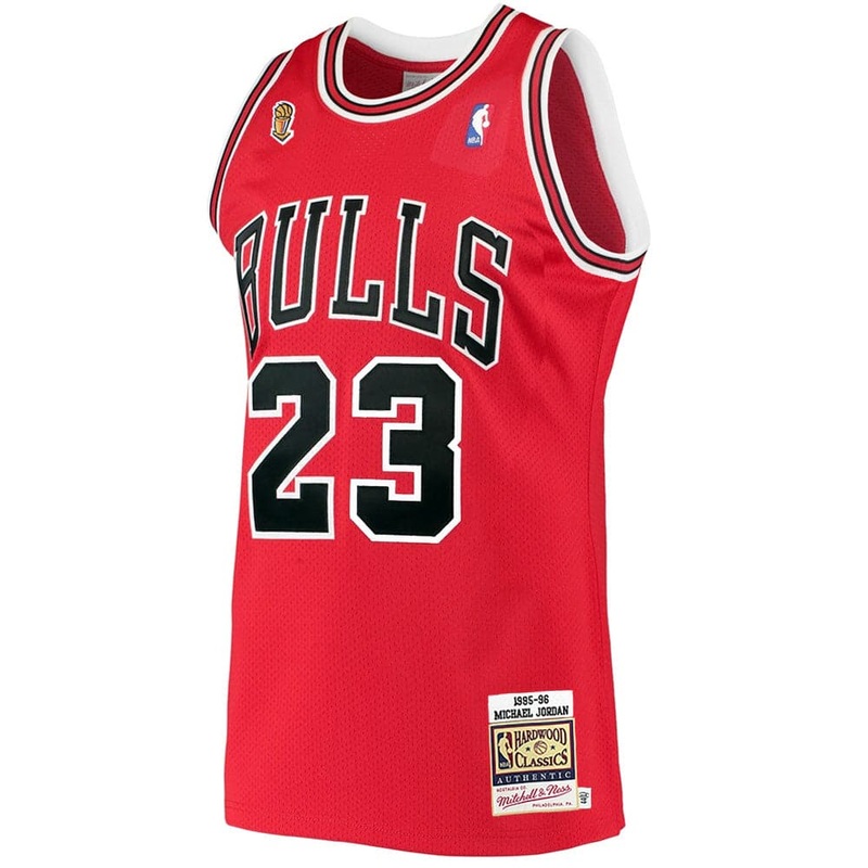 Michael Jordan Chicago Bulls Mitchell & Ness NBA 95-96 Finals Authentic Jersey – Red