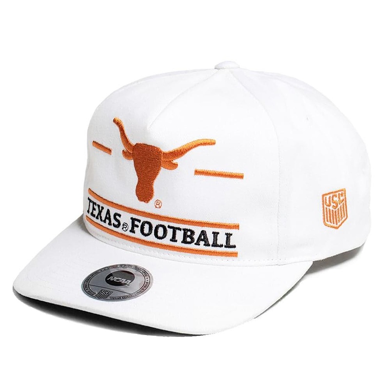 Texas Longhorns USL NCAA Stacked Pro Golfer Snapback Hat – White