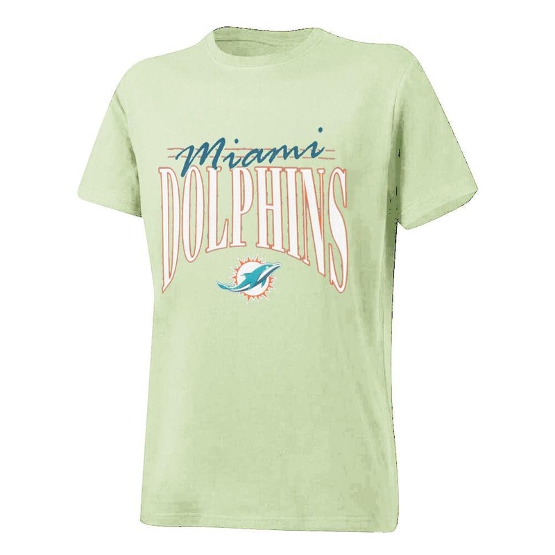 Womens Miami Dolphins Majestic NFL Arch Boxy T-Shirt – Cucumber