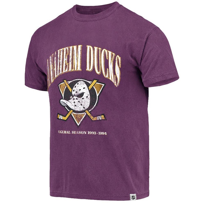 Anaheim Mighty Ducks Majestic NHL Crest Arch Vintage T-Shirt – Faded Purple