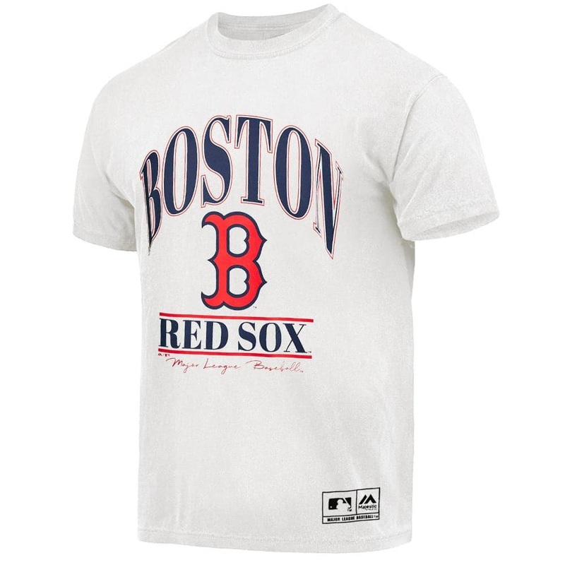 Boston Red Sox Majestic MLB Classic Arch Vintage T-Shirt – Vintage White