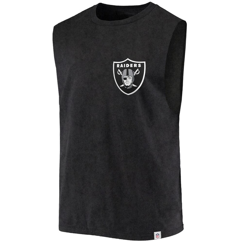 Las Vegas Raiders Majestic NFL Vinny Snow Wash Muscle T-Shirt – Black