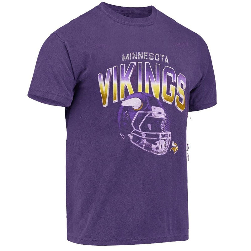Minnesota Vikings Majestic NFL 3D Helmet Vintage T-Shirt – Faded Purple