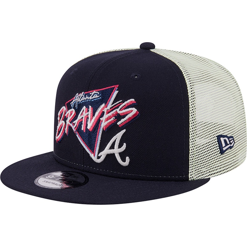 MLB Atlanta Braves New Era Neon Trucker 9FIFTY Snapback Hat – Navy