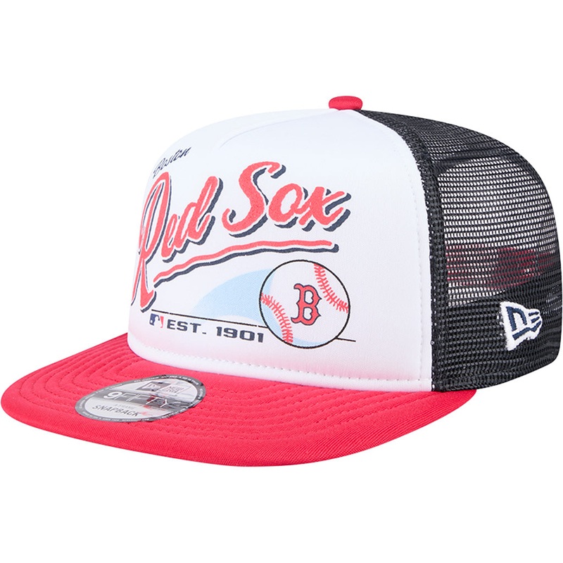 MLB Boston Red Sox New Era Retro Script 9FIFTY A-Frame Snapback Hat – White