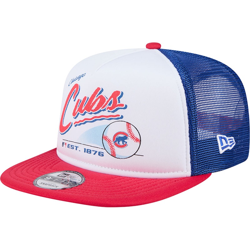 MLB Chicago Cubs New Era Retro Script 9FIFTY A-Frame Snapback Hat – White