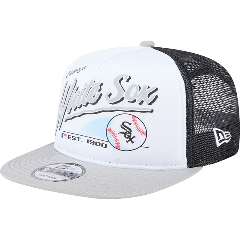 MLB Chicago White Sox New Era Retro Script 9FIFTY A-Frame Snapback Hat – White