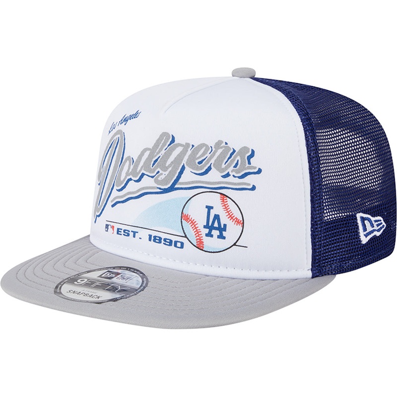 MLB Los Angeles Dodgers New Era Retro Script 9FIFTY A-Frame Snapback Hat – White
