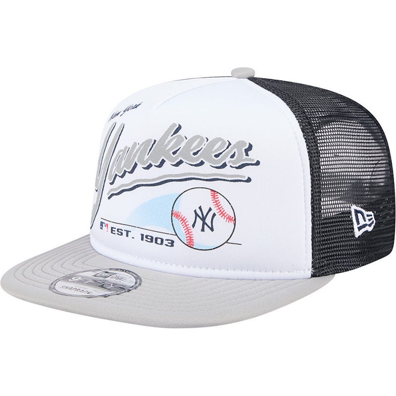 MLB New York Yankees New Era Retro Script 9FIFTY A-Frame Snapback Hat – White