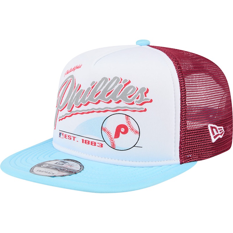 MLB Philadelphia Phillies New Era Retro Script 9FIFTY A-Frame Snapback Hat – White