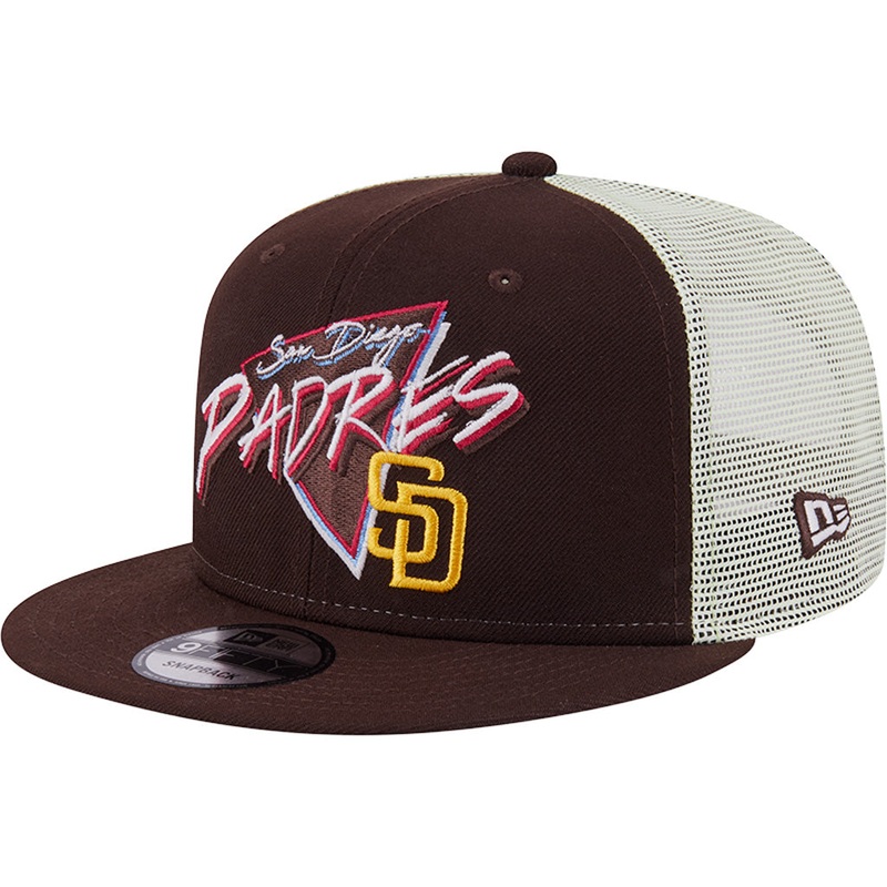 MLB San Diego Padres New Era Neon Trucker 9FIFTY Snapback Hat – Brown