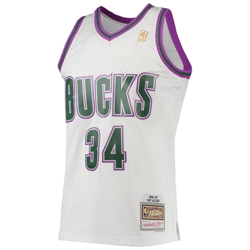 Ray Allen Milwaukee Bucks Mitchell & Ness NBA 96-97 Swingman Jersey – White