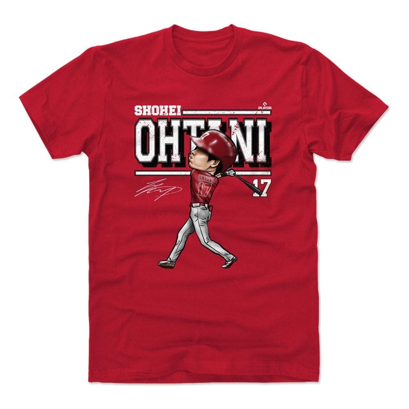 Shohei Ohtani Los Angeles Angels 500 Level MLB Cartoon T-Shirt – Red