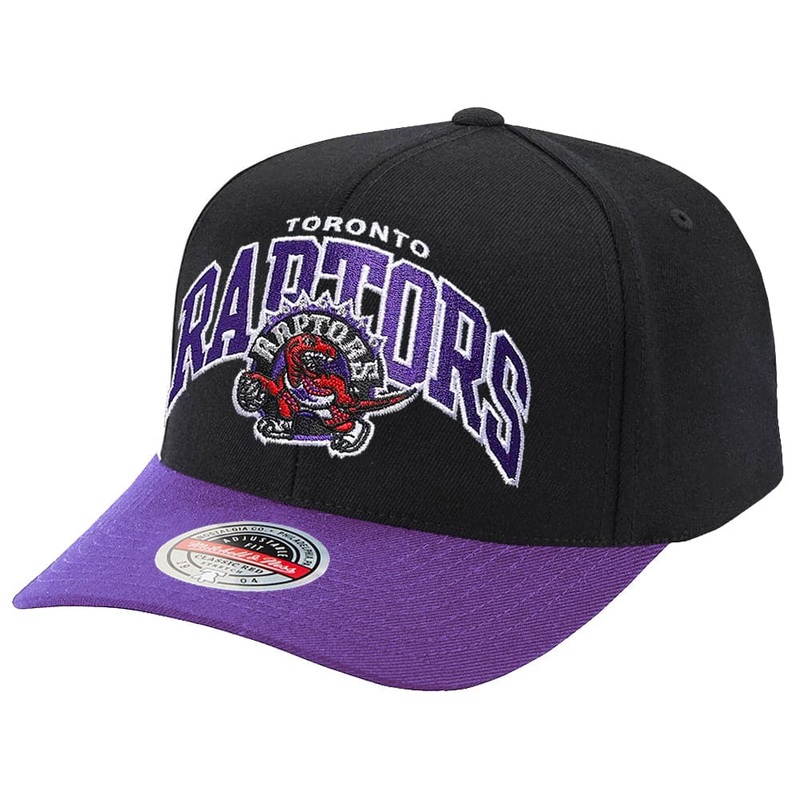 Toronto Raptors Mitchell & Ness NBA HWC Team Arch Pro Crown Snapback Hat – Black