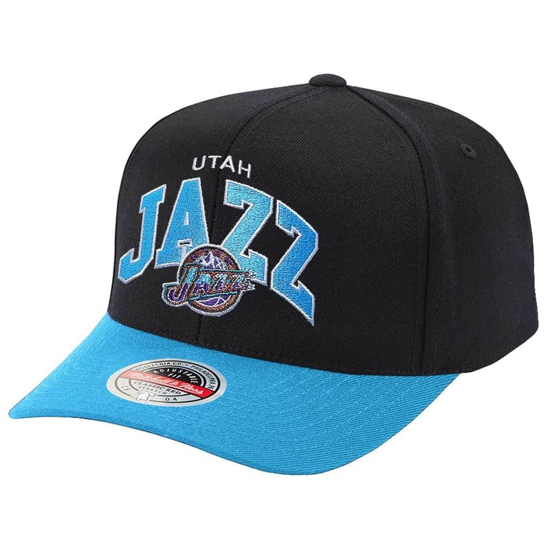 Utah Jazz Mitchell & Ness NBA HWC Team Arch Pro Crown Snapback Hat – Black