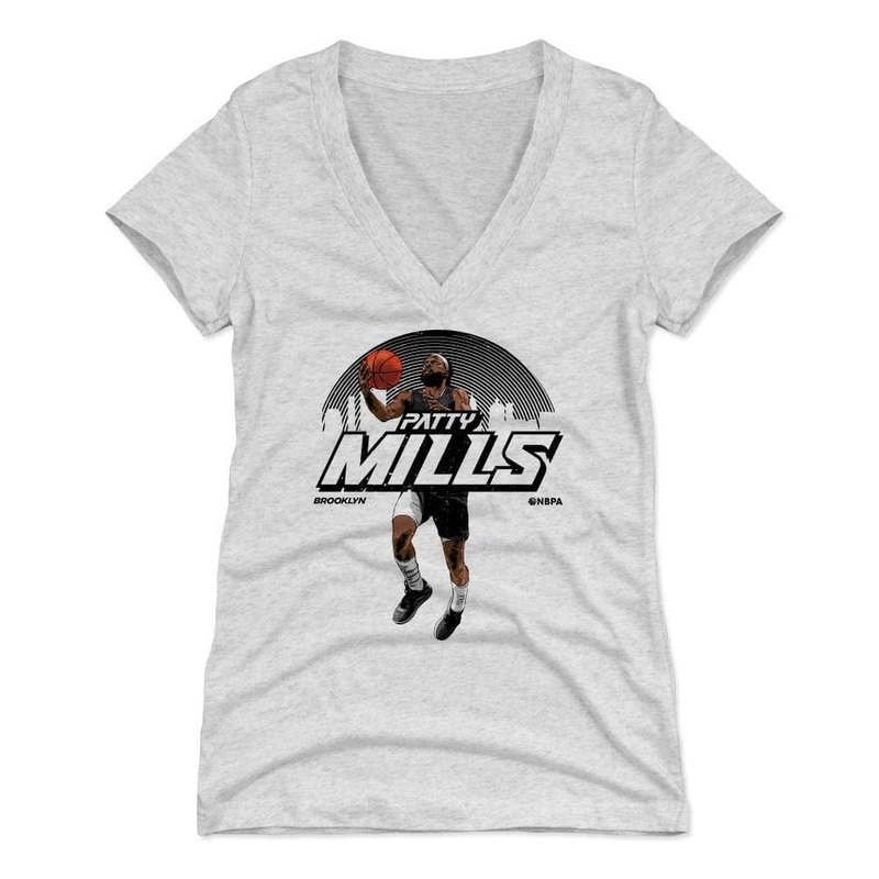 Womens Patty Mills Brooklyn Nets 500 Level NBA Skyline T-Shirt – Tri Ash