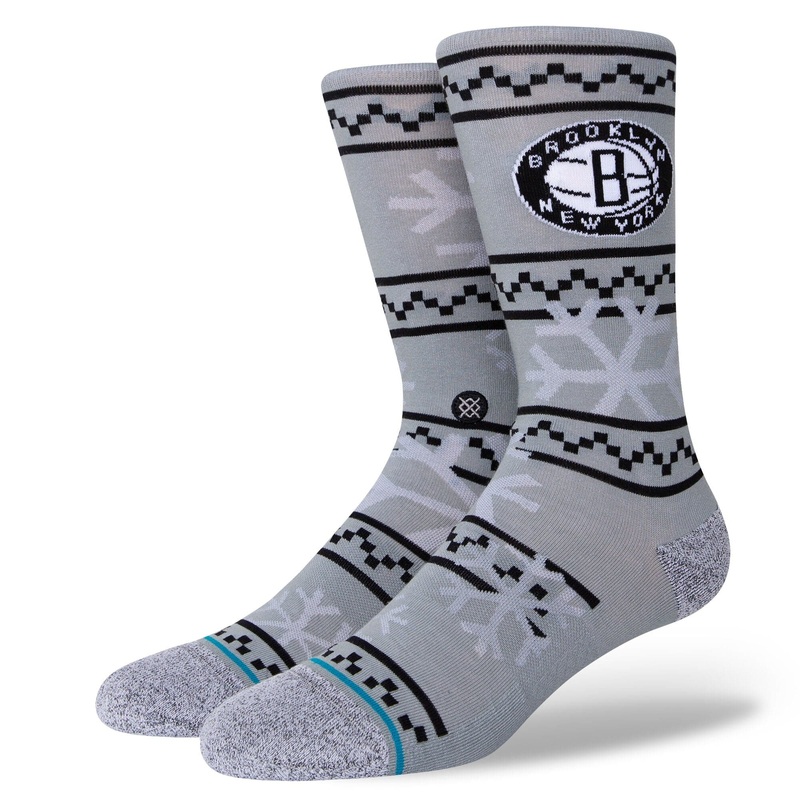 Brooklyn Nets Stance NBA Team Frosted Crew Socks – Grey