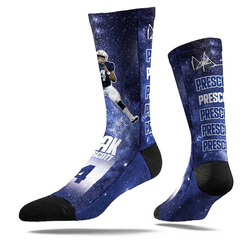 Dak Prescott Dallas Cowboys Strideline NFL Galaxy Classic Crew Socks – Navy