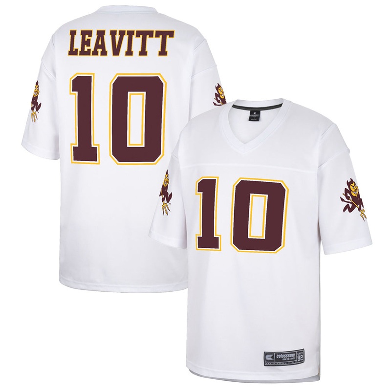 NCAA Arizona State Sun Devils Sam Leavitt Colosseum Replica Jersey – White