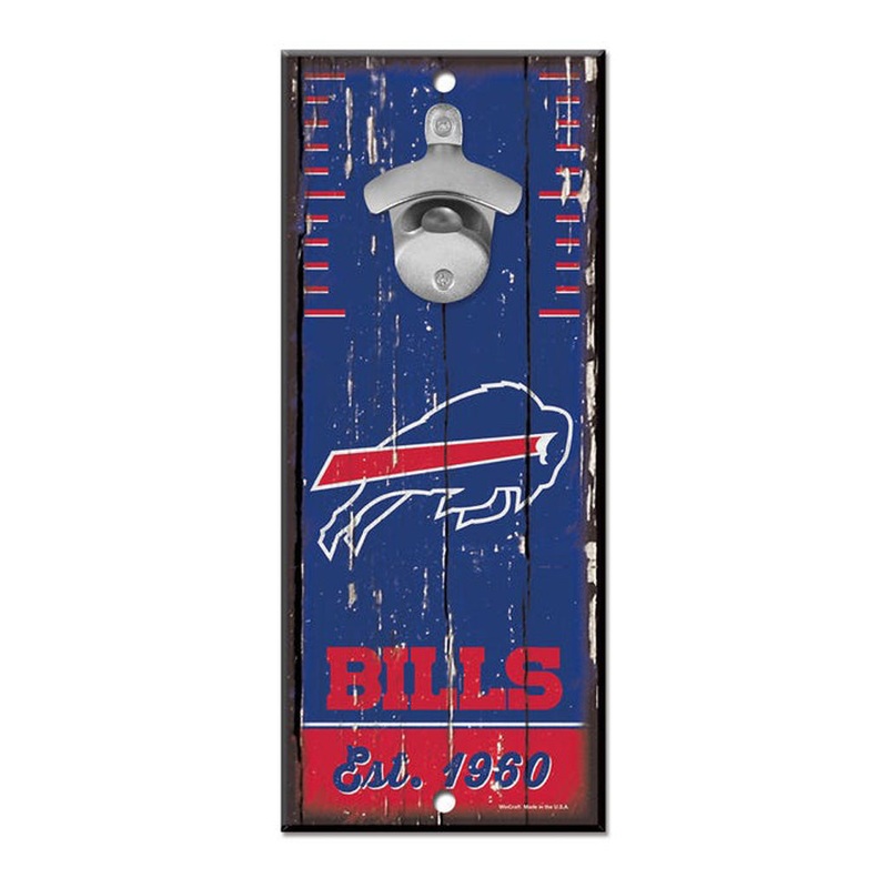 NFL Buffalo Bills WinCraft 5″ x 12″ Bottle Opener Sign – Blue