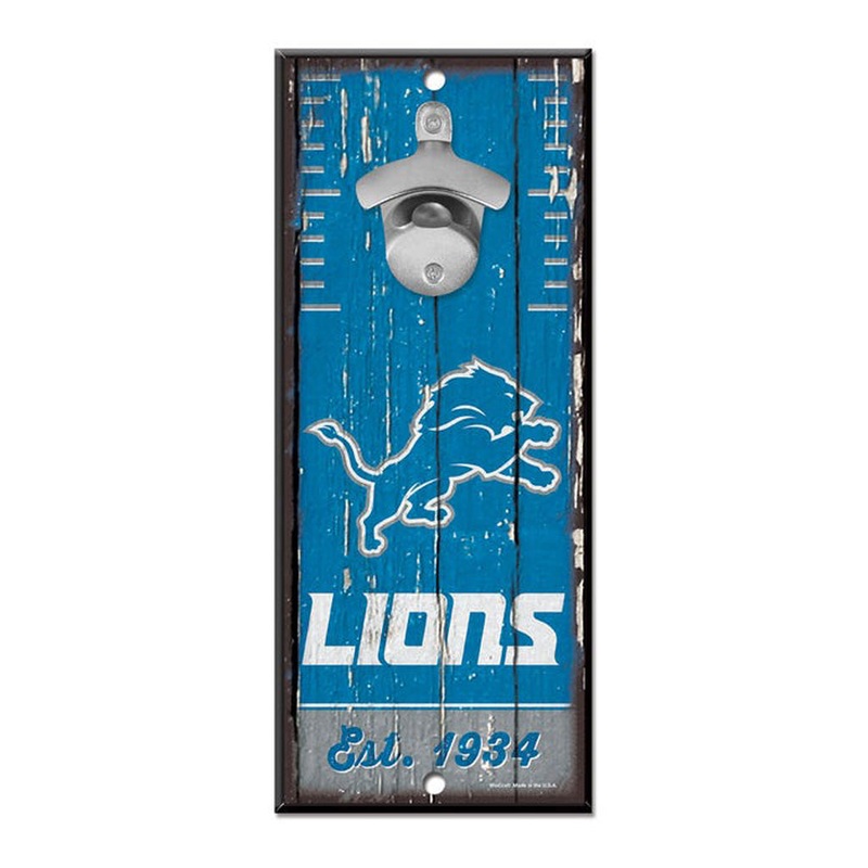 NFL Detroit Lions WinCraft 5″ x 12″ Bottle Opener Sign – Blue