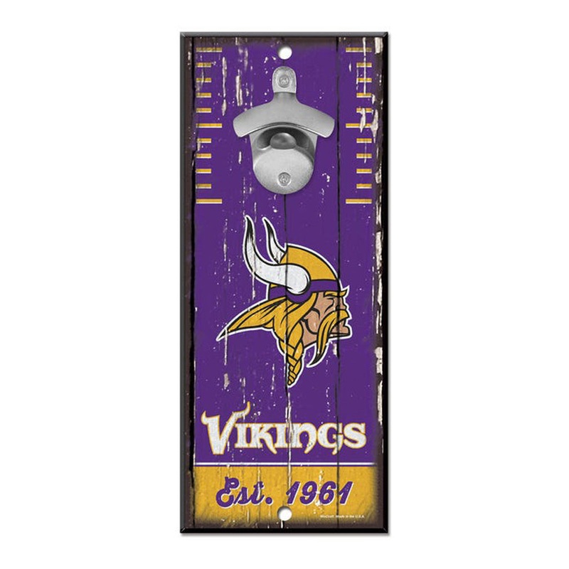 NFL Minnesota Vikings WinCraft 5″ x 12″ Bottle Opener Sign – Purple