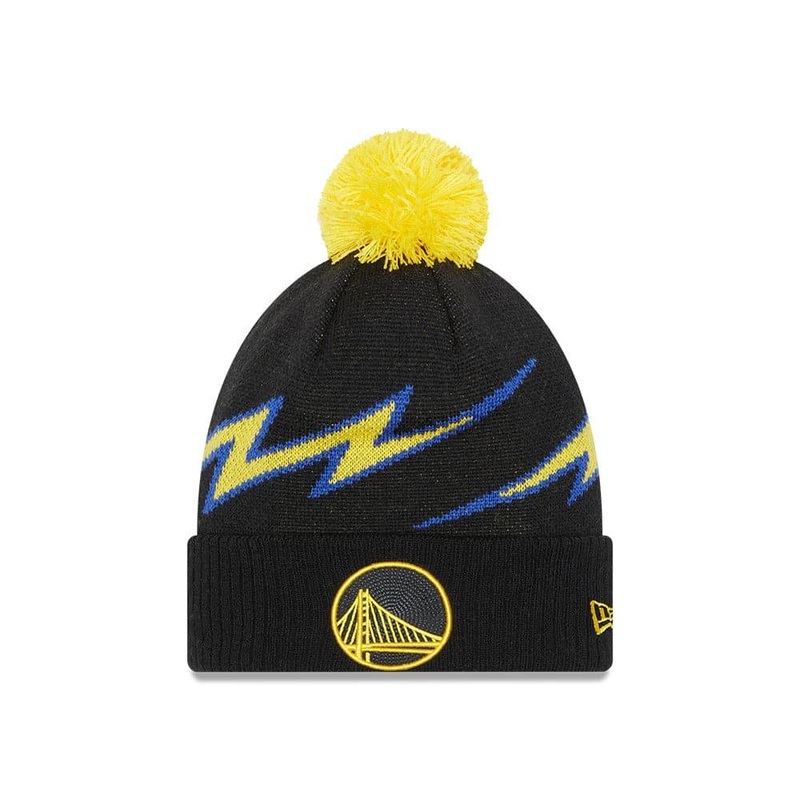 Youths Golden State Warriors New Era NBA 21-22 City Edition Knit Beanie – Black